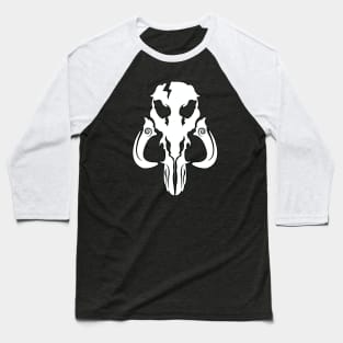 Mando Mythosaur Skull White Baseball T-Shirt